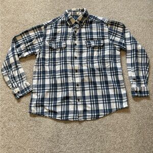 Blue and White Plaid Shirt